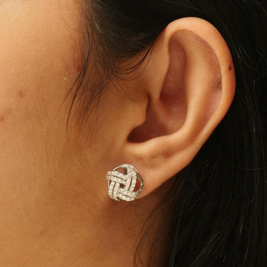 Knot Diamond Stud Earrings