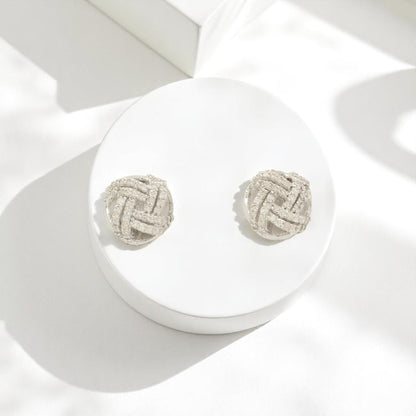 Knot Diamond Stud Earrings
