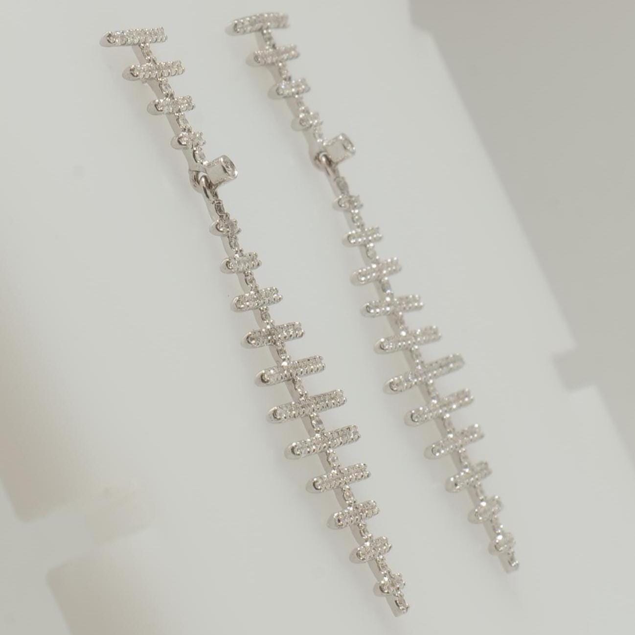 Abstract Dangle Diamond Earrings