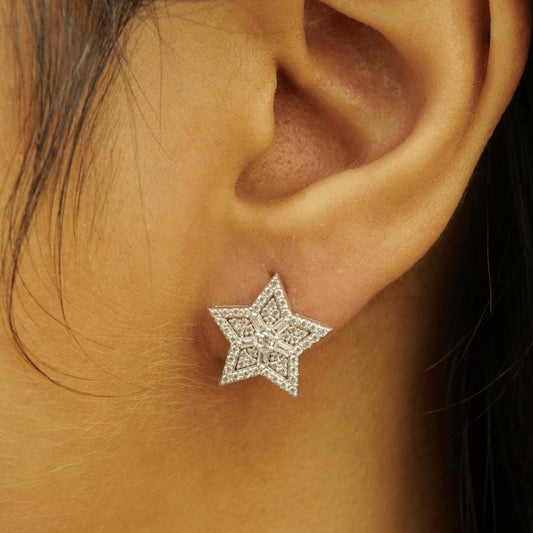 Star Diamond Stud Earrings