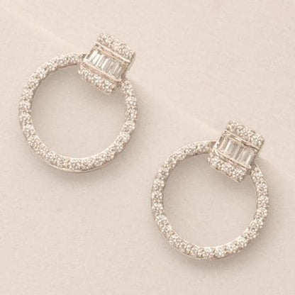 Circle Baguette Diamond Earrings