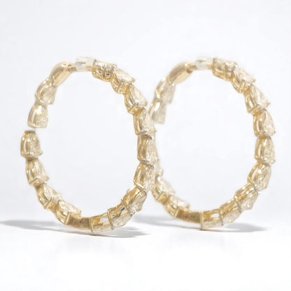 Teardrop Diamond Hoop Earrings