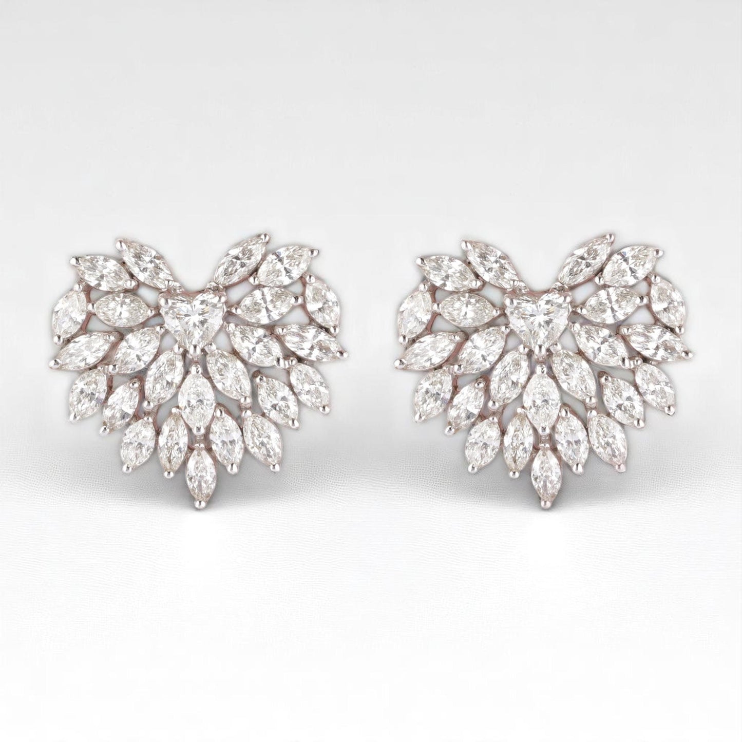 Heart Cluster Stud Earrings