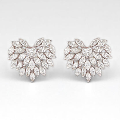 Heart Cluster Stud Earrings
