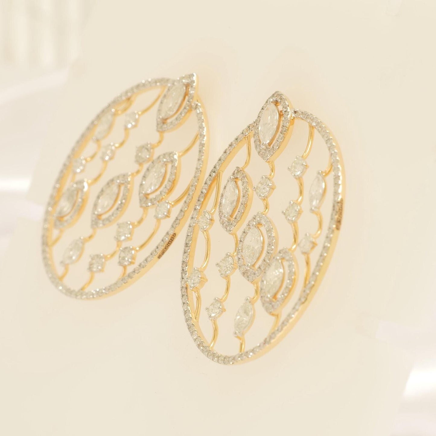 Open Circle Natural Diamond Earrings