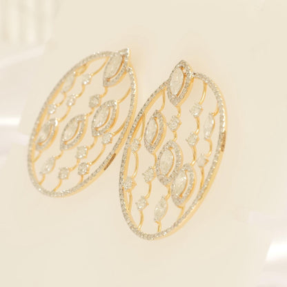 Open Circle Natural Diamond Earrings
