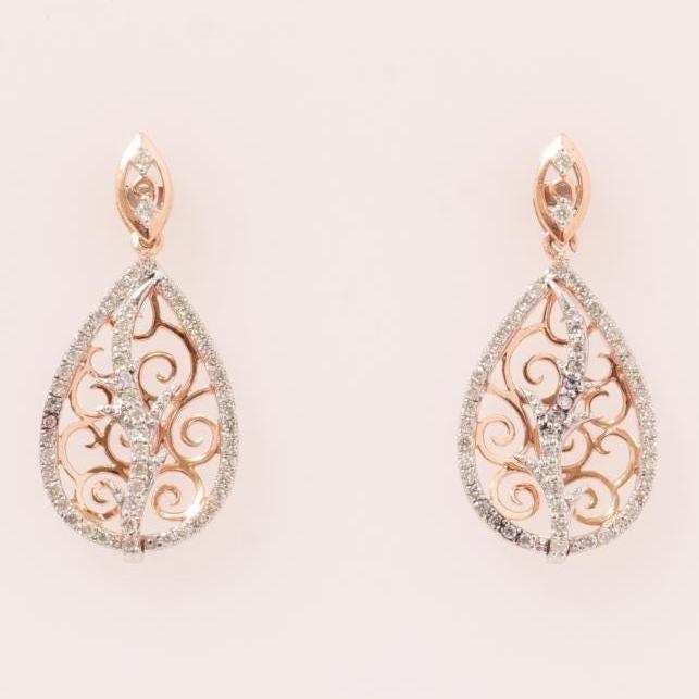 Teardrop Diamond Dangle Earrings