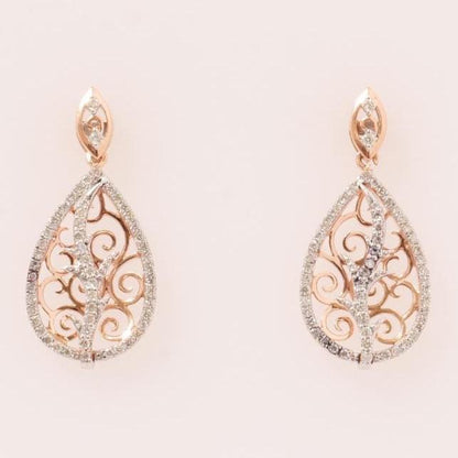 Teardrop Diamond Dangle Earrings