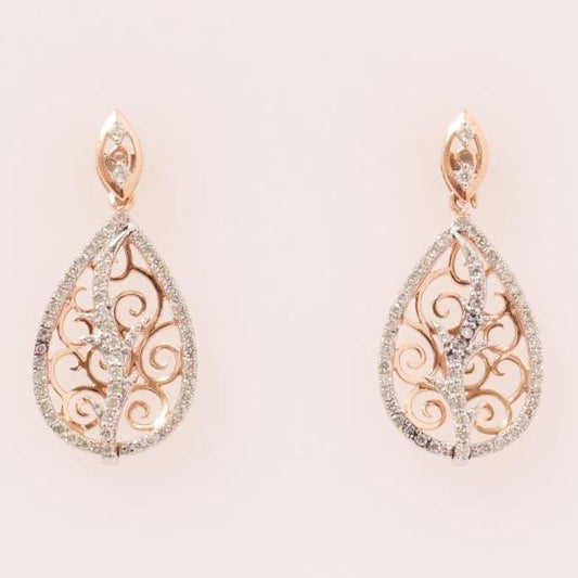 Teardrop Diamond Dangle Earrings