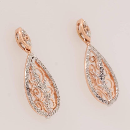 Teardrop Diamond Dangle Earrings