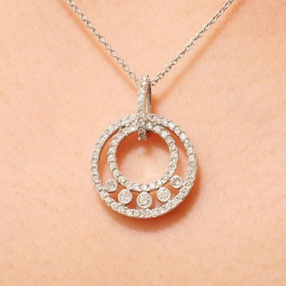 Circle Diamond Halo Pendant