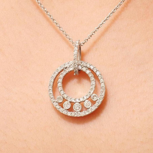 Circle Diamond Halo Pendant