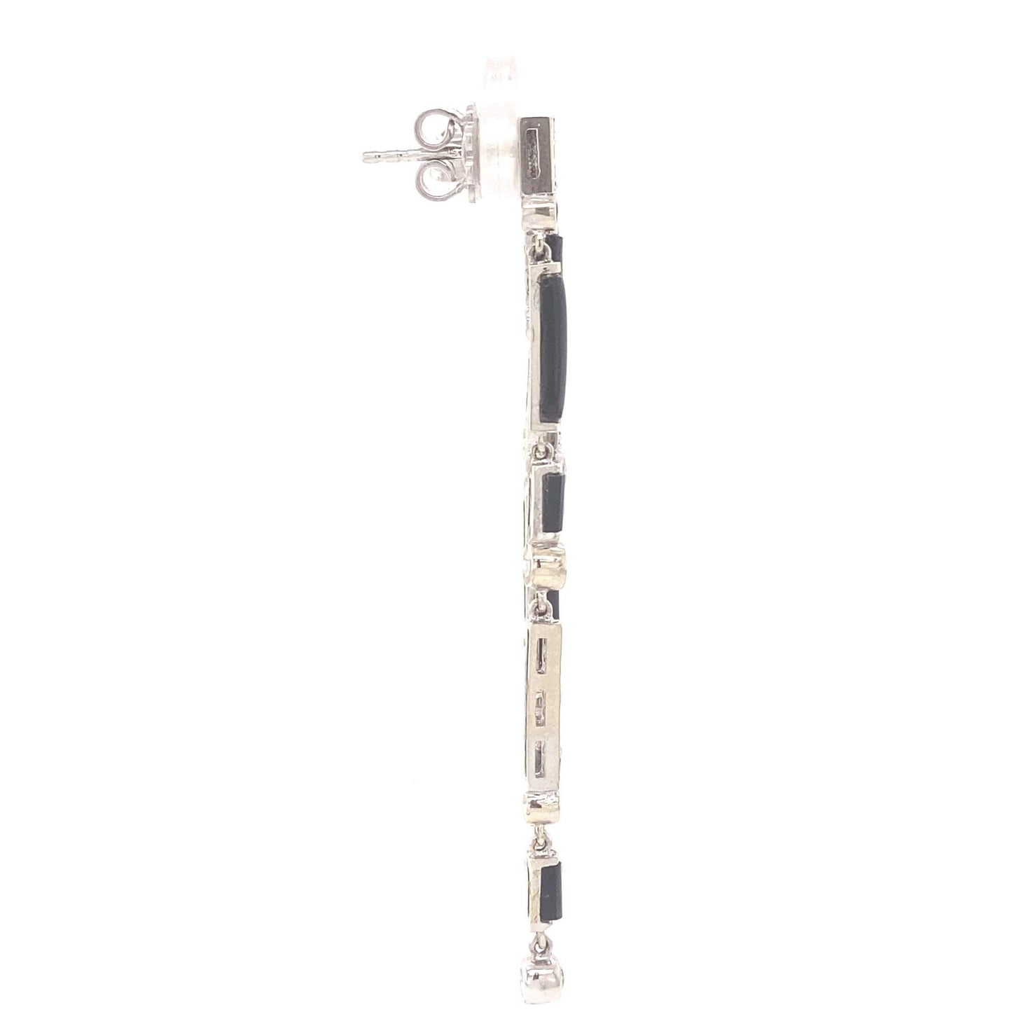 Black Onyx Diamond Dangle Earrings