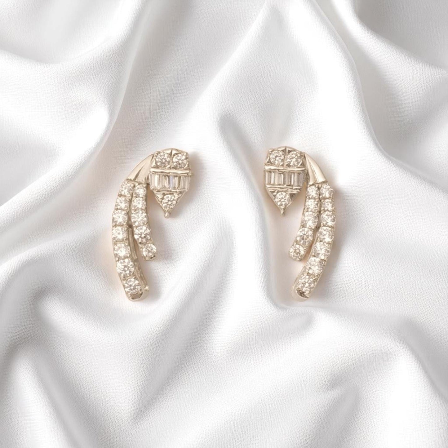 Diamond Climber Stud Earrings