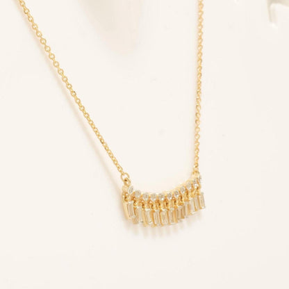Baguette Drop Bar Diamond Necklace