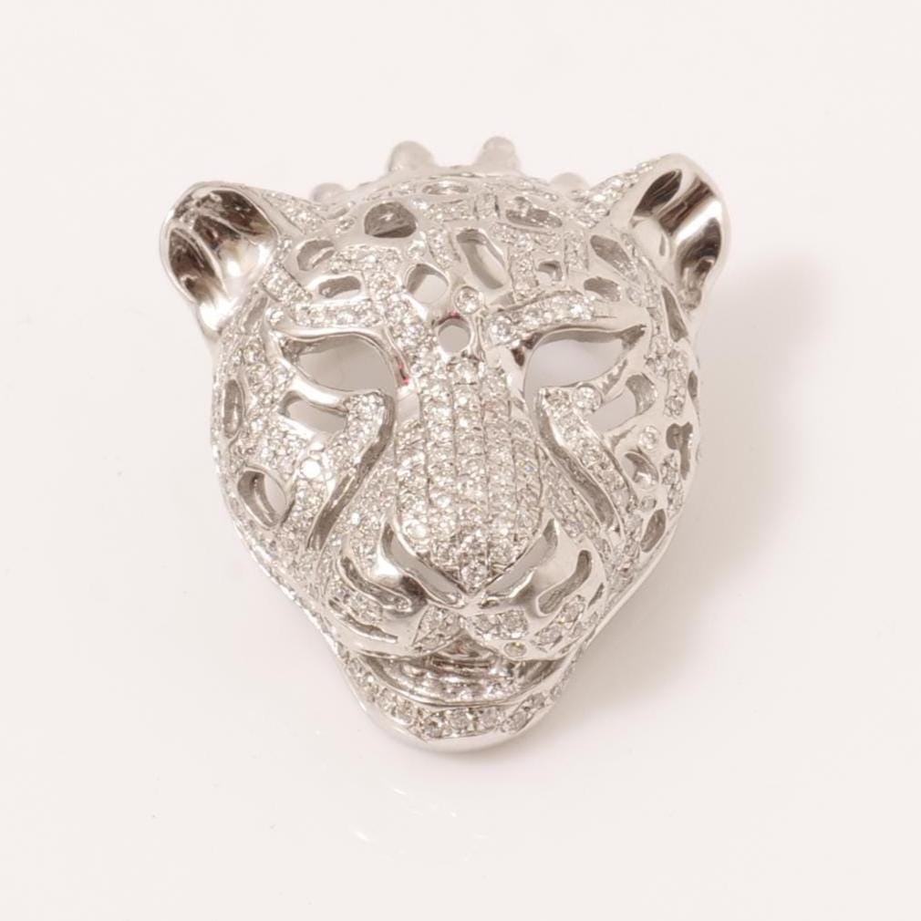 Panther Head Natural  Diamond Pendan