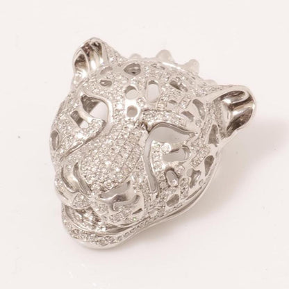 Panther Head Natural  Diamond Pendan