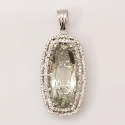 Amethyst Halo Natural Diamond Pendant