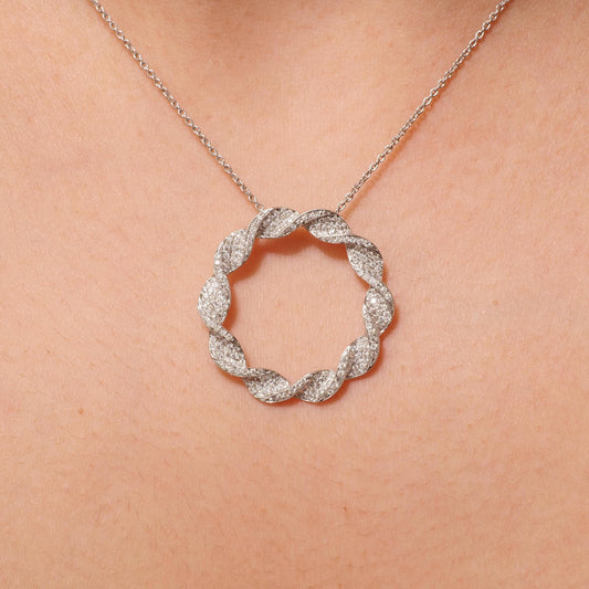 Twist Circle Natural Diamond Pendant