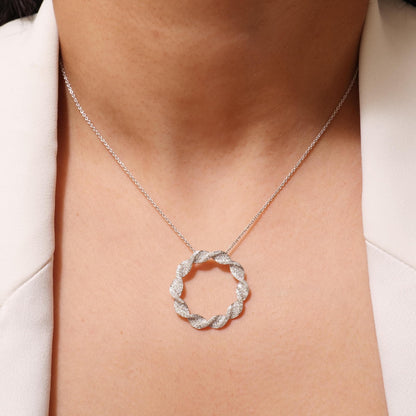 Twist Circle Natural Diamond Pendant