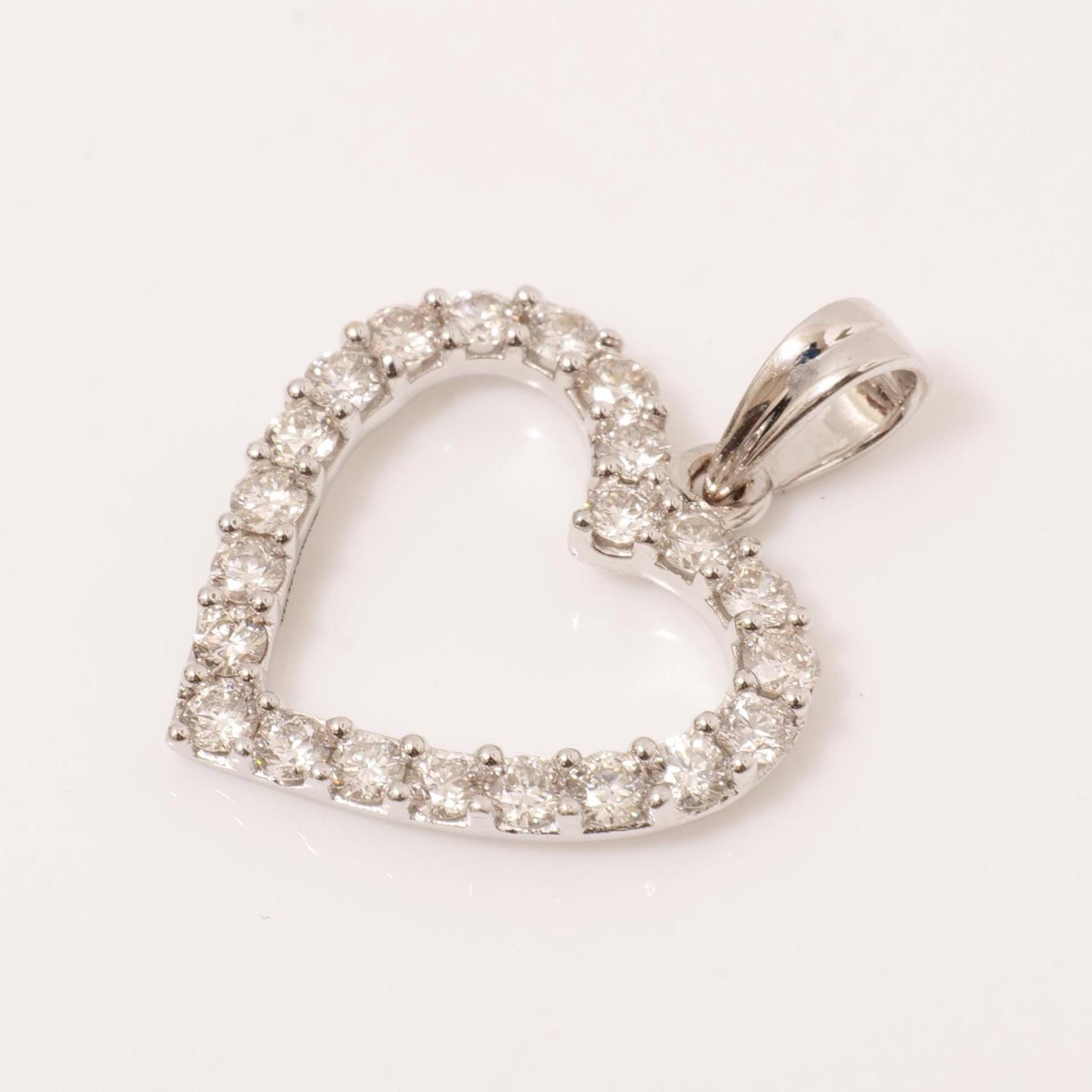 Open Heart Natural Diamond Pendant