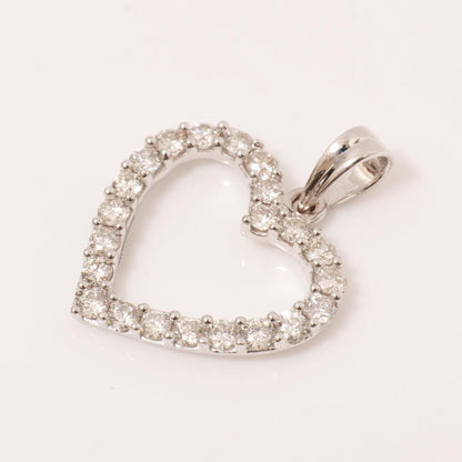 Open Heart Natural Diamond Pendant