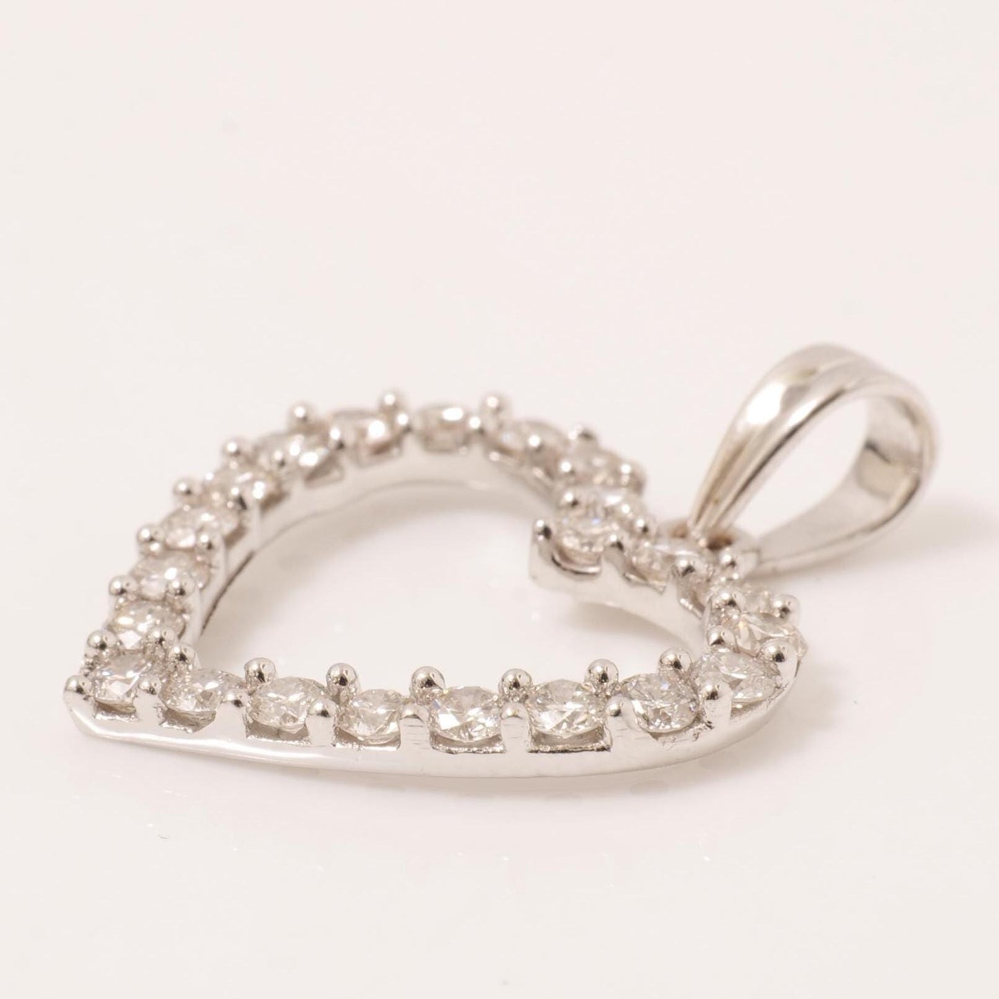 Open Heart Natural Diamond Pendant