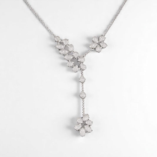 Floral Y-Drop Diamond Necklace