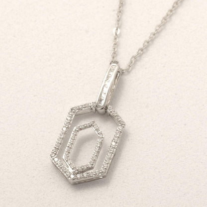 Hexagonal Diamond Pendant Necklace