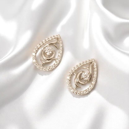 Teardrop Rose Diamond Stud Earrings