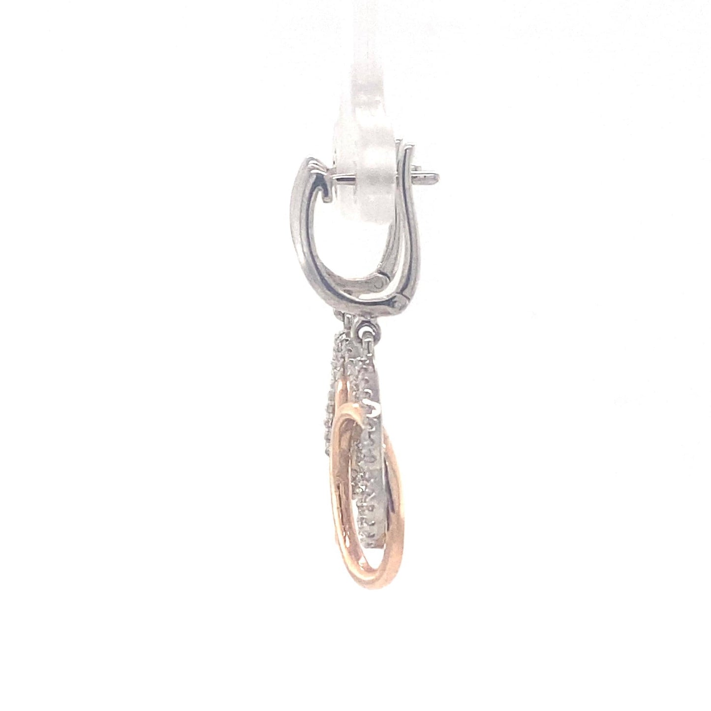 Interlocking Oval Dangle Diamond Earrings