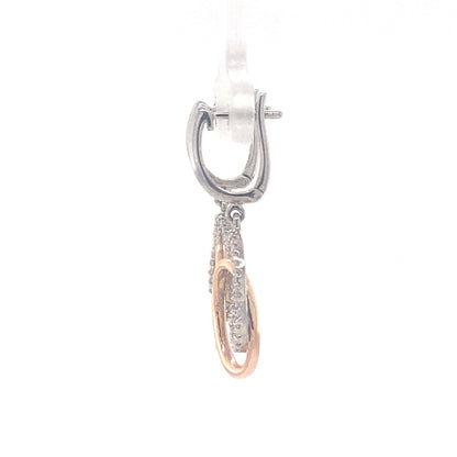 Interlocking Oval Dangle Diamond Earrings