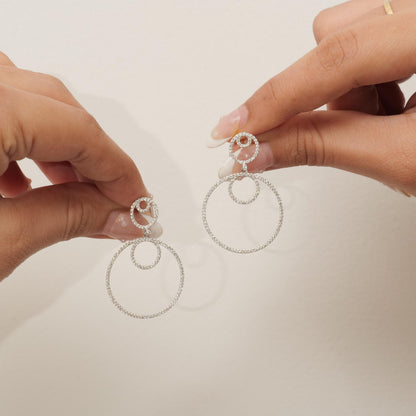 Circle Drop Dangle Diamond Earrings
