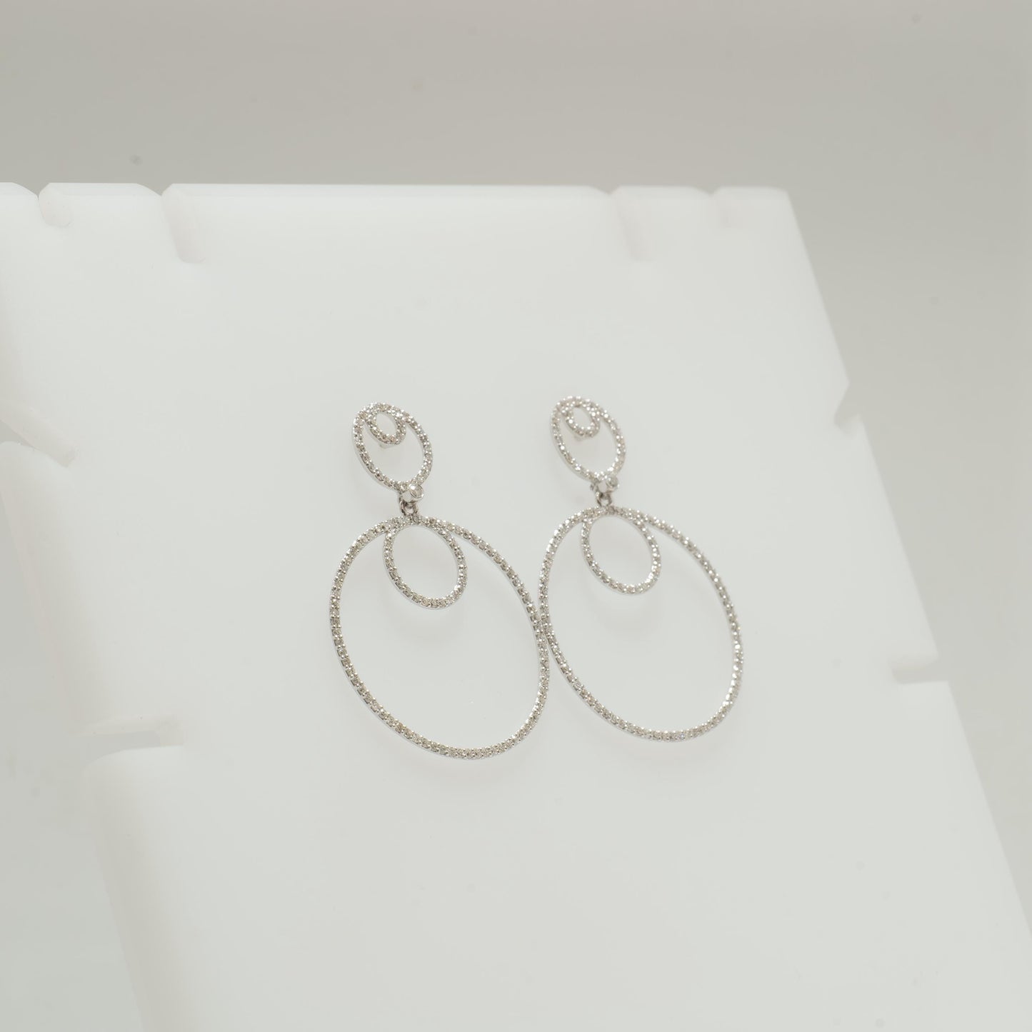 Circle Drop Dangle Diamond Earrings