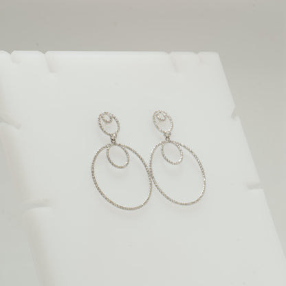Circle Drop Dangle Diamond Earrings