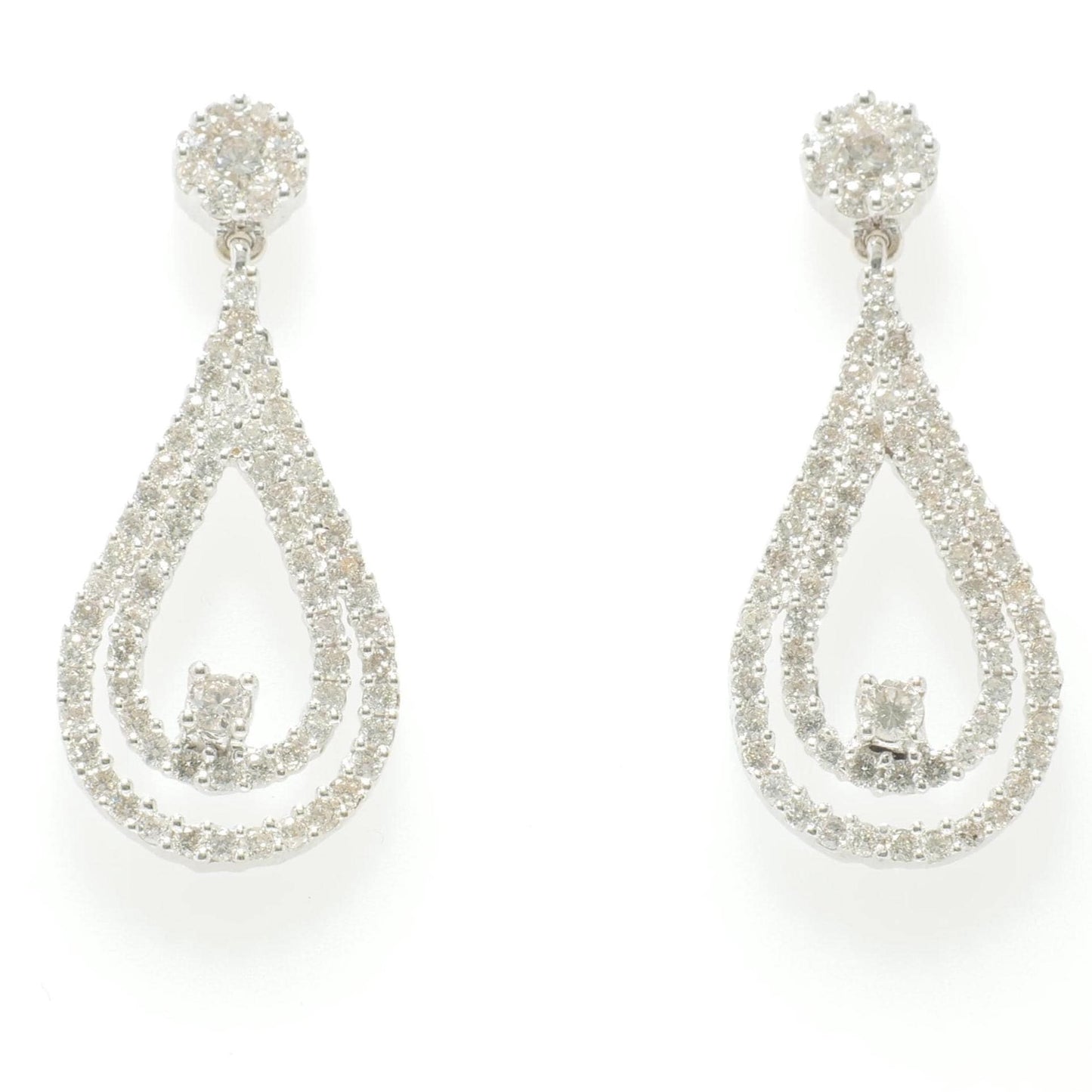 Teardrop Natural Diamond Drop Earrings