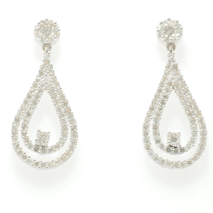 Teardrop Natural Diamond Drop Earrings