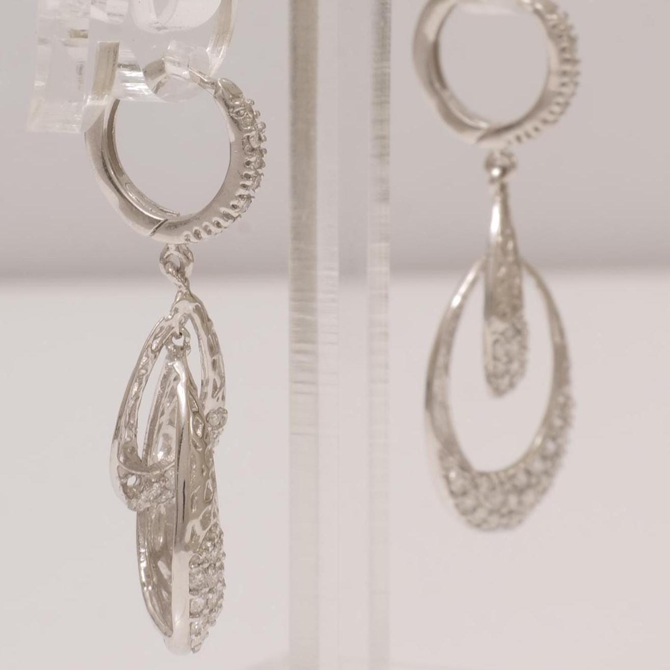 Teardrop Diamond Dangle Earrings