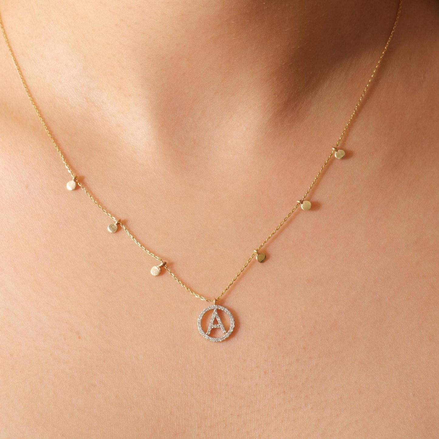 Personalized Disc Initial Necklace