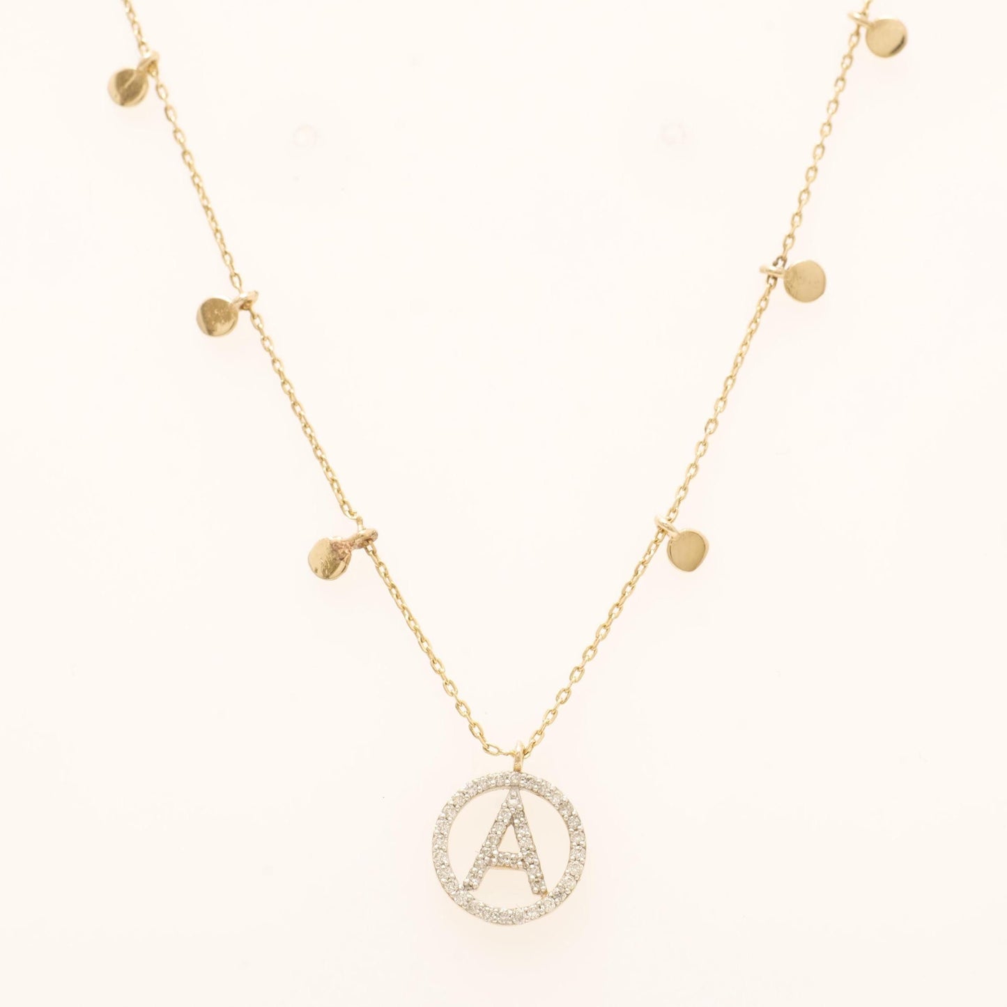 Personalized Disc Initial Necklace