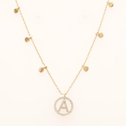 Personalized Disc Initial Necklace