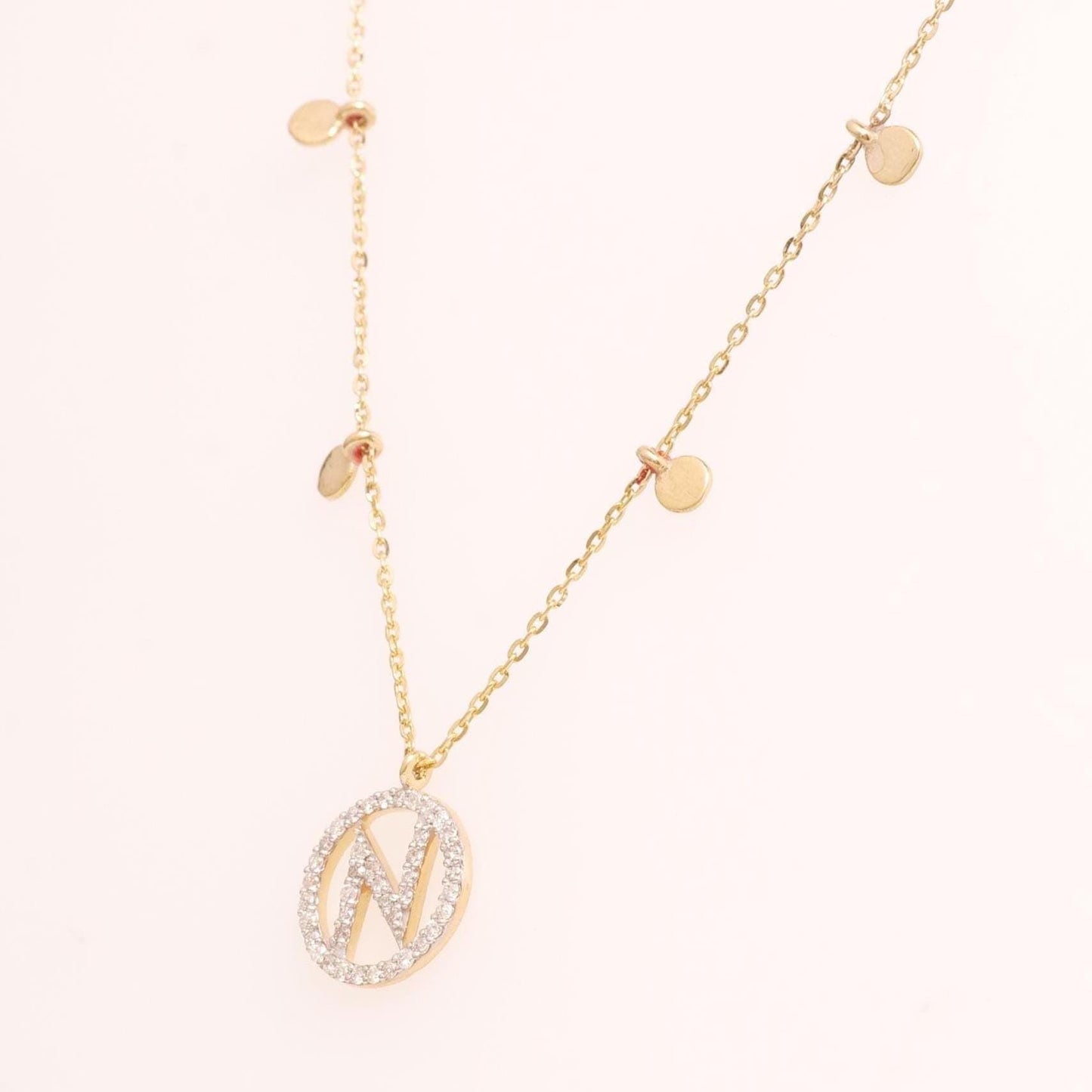 Personalized Disc Initial Necklace