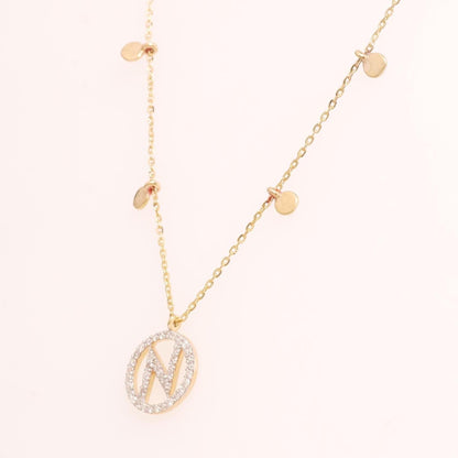 Personalized Disc Initial Necklace