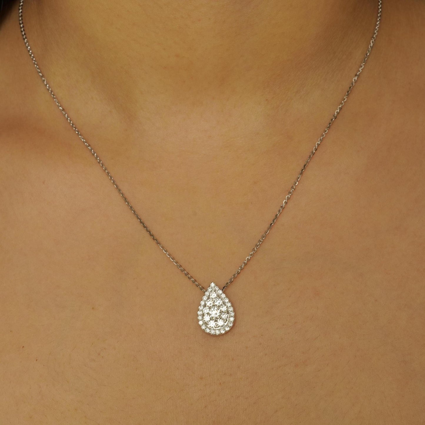 Pear Cluster Diamond Pendant
