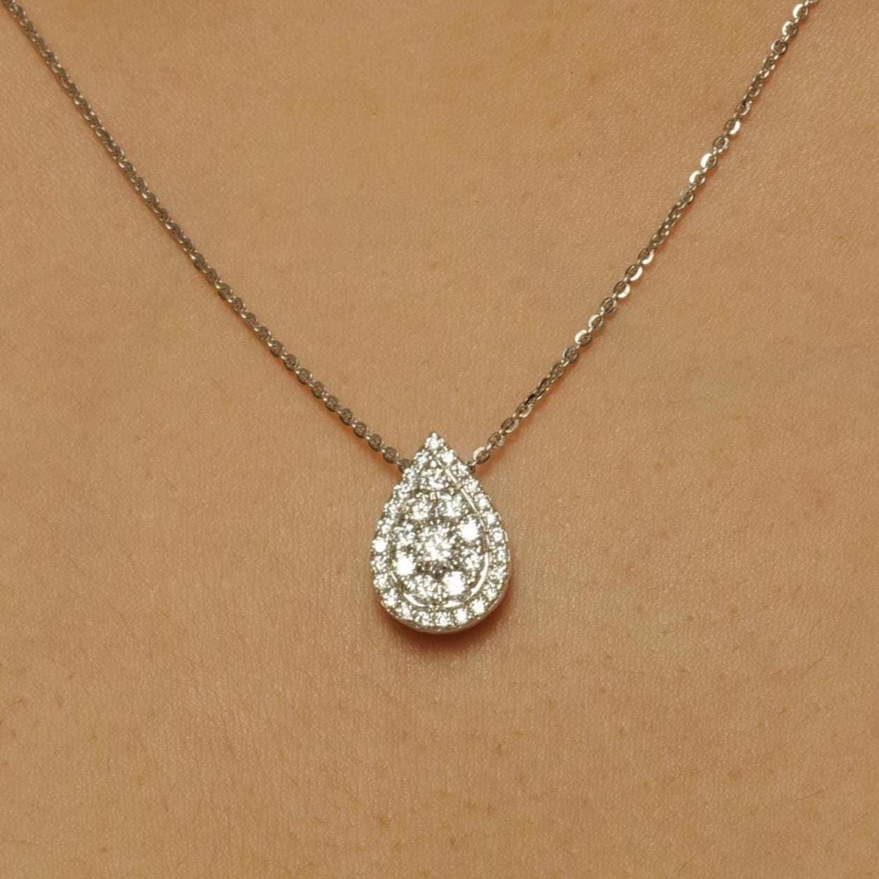 Pear Cluster Diamond Pendant