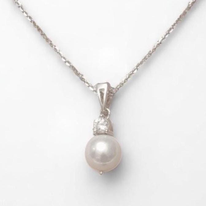 Pearl Diamond Pendant Necklace