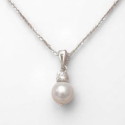Pearl Diamond Pendant Necklace