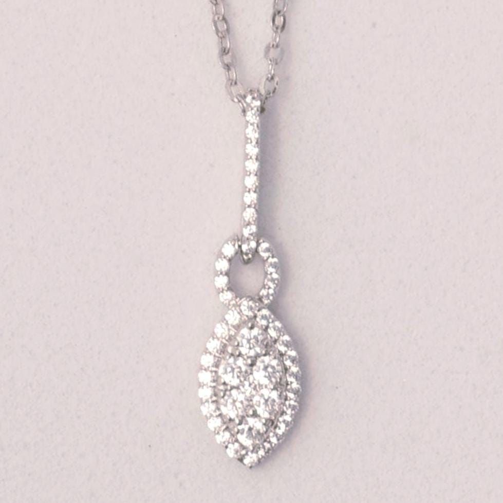 Halo Eye Illusion Diamond Pendant Necklace