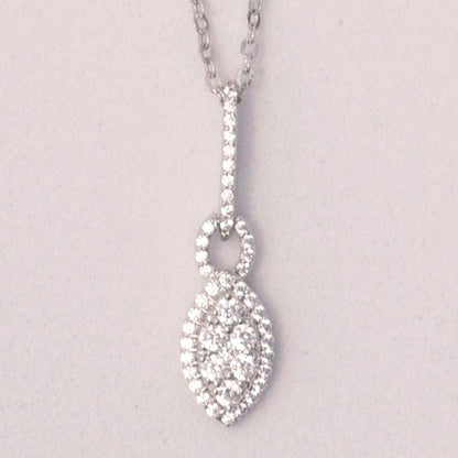 Halo Eye Illusion Diamond Pendant Necklace