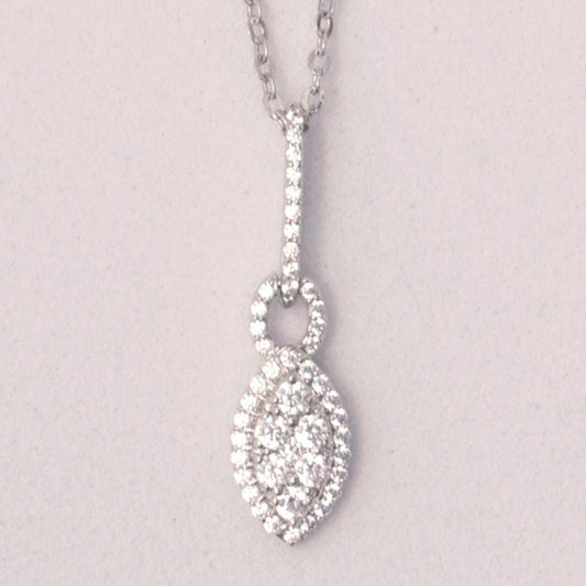 Halo Eye Illusion Diamond Pendant Necklace